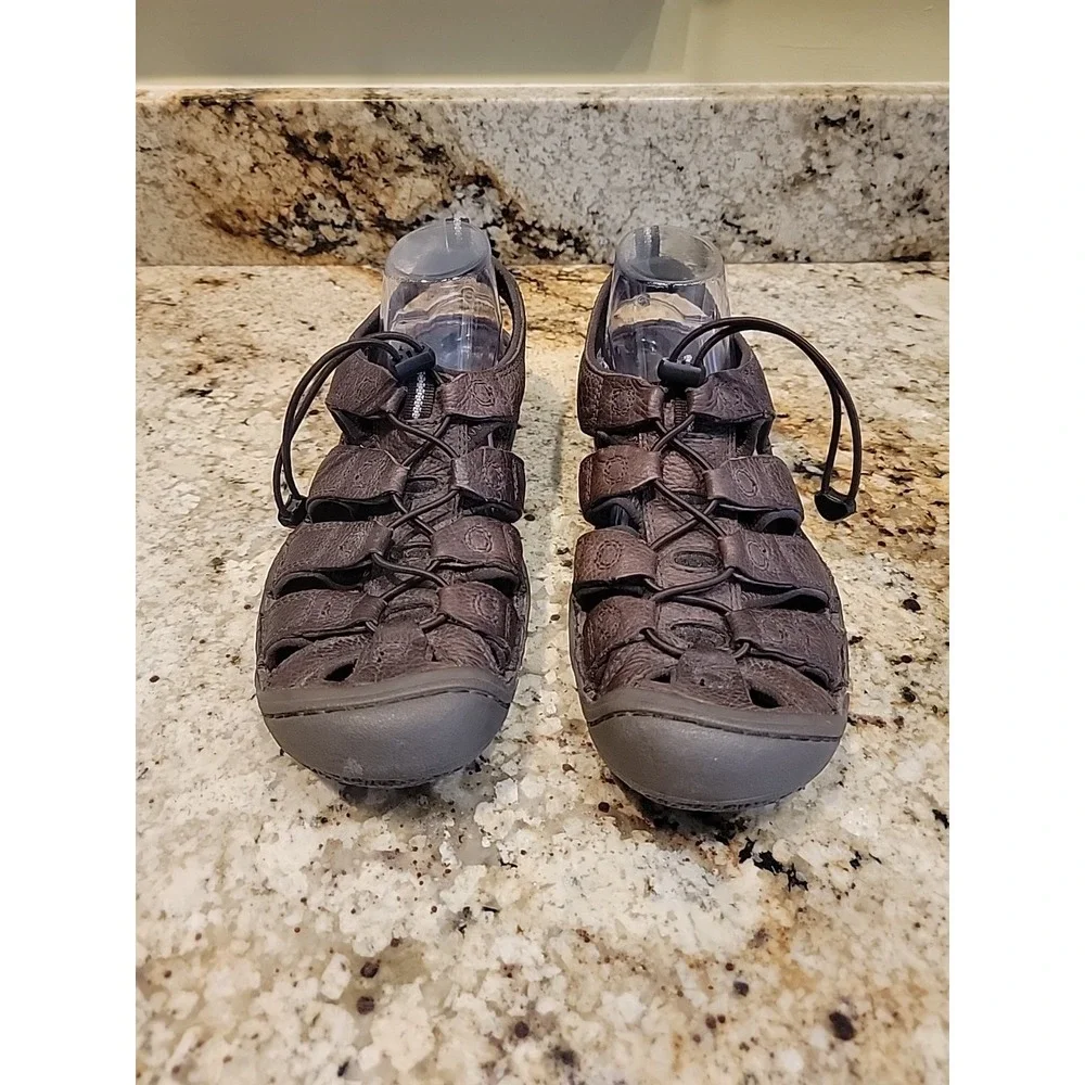 Keen Newport Leather Closed Toe Sandals Mens US 11.5 Dark Brown Hiking Fisherman